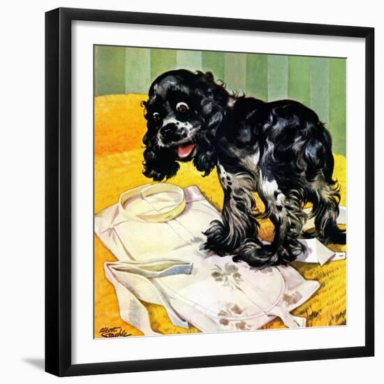 "Muddy Paw Prints," December 6, 1947-Albert Staehle-Framed Giclee Print