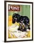 "Muddy Paw Prints," Saturday Evening Post Cover, December 6, 1947-Albert Staehle-Framed Giclee Print