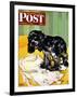 "Muddy Paw Prints," Saturday Evening Post Cover, December 6, 1947-Albert Staehle-Framed Giclee Print