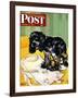 "Muddy Paw Prints," Saturday Evening Post Cover, December 6, 1947-Albert Staehle-Framed Giclee Print