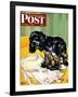 "Muddy Paw Prints," Saturday Evening Post Cover, December 6, 1947-Albert Staehle-Framed Giclee Print