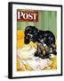 "Muddy Paw Prints," Saturday Evening Post Cover, December 6, 1947-Albert Staehle-Framed Giclee Print