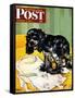 "Muddy Paw Prints," Saturday Evening Post Cover, December 6, 1947-Albert Staehle-Framed Stretched Canvas