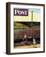 "Muddy Walk Home" Saturday Evening Post Cover, May 13, 1950-John Falter-Framed Giclee Print