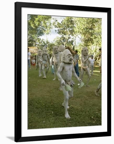 Mudmen from Asaro Parade as Ancestral Spirits, Papua New Guinea-Mrs Holdsworth-Framed Photographic Print