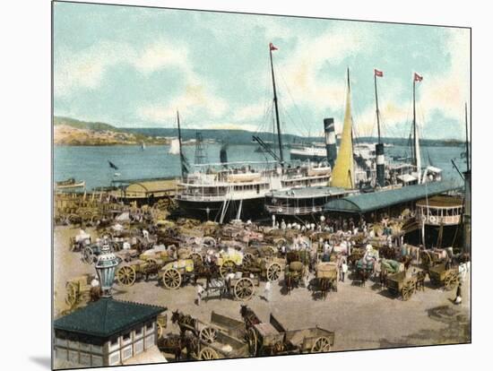 Muelle De Luz Harbour with Ferries, Havana, Cuba, 1904-null-Mounted Giclee Print