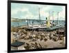 Muelle De Luz Harbour with Ferries, Havana, Cuba, 1904-null-Framed Giclee Print