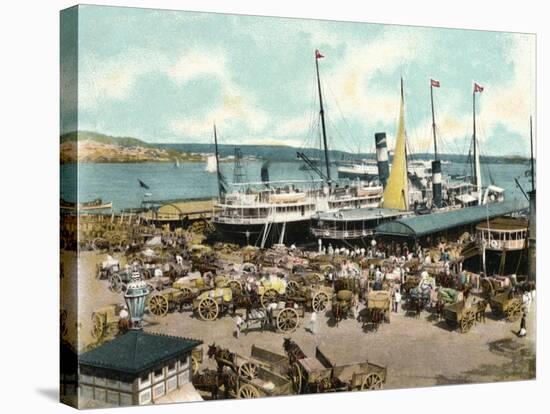 Muelle De Luz Harbour with Ferries, Havana, Cuba, 1904-null-Stretched Canvas