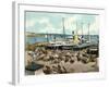 Muelle De Luz Harbour with Ferries, Havana, Cuba, 1904-null-Framed Giclee Print