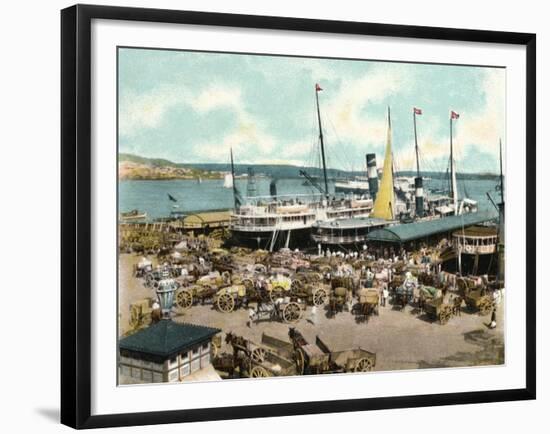 Muelle De Luz Harbour with Ferries, Havana, Cuba, 1904-null-Framed Giclee Print