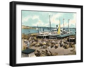 Muelle De Luz Harbour with Ferries, Havana, Cuba, 1904-null-Framed Giclee Print