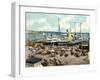 Muelle De Luz Harbour with Ferries, Havana, Cuba, 1904-null-Framed Giclee Print