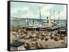 Muelle De Luz Harbour with Ferries, Havana, Cuba, 1904-null-Framed Stretched Canvas