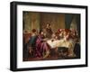 Muenchhausen, Telling His Tales in the Ladies' Circle (Oil on Canvas)-Max Gaisser-Framed Giclee Print