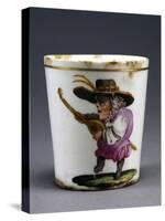 Mug Decorated with a Grotesque Figure, Porcelain, 18th Century-null-Stretched Canvas