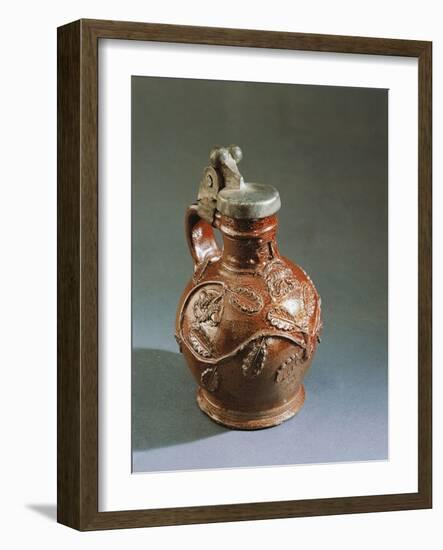 Mug with Grotesque Mask of Bearded Man known as Bellarmine in Relief-null-Framed Giclee Print