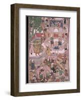 Mughal Miniature Dating from the 18th Century Showing the Construction of a Palace, Pakistan-Robert Harding-Framed Photographic Print