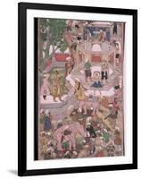 Mughal Miniature Dating from the 18th Century Showing the Construction of a Palace, Pakistan-Robert Harding-Framed Photographic Print