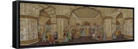 Mughal Palace Interior Depicting Shah Jahan and Mumtaz Mahal-null-Framed Stretched Canvas