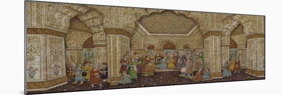 Mughal Palace Interior Depicting Shah Jahan and Mumtaz Mahal-null-Mounted Giclee Print