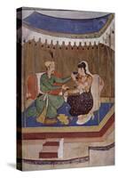 Mughal Prince Gives a Cup of Wine to a Woman-null-Stretched Canvas
