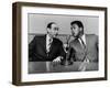 Muhammad Ali and Howard Cosell on WaBC Radio in 1965-null-Framed Photo