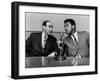 Muhammad Ali and Howard Cosell on WaBC Radio in 1965-null-Framed Photo