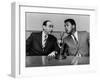 Muhammad Ali and Howard Cosell on WaBC Radio in 1965-null-Framed Photo