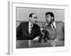 Muhammad Ali and Howard Cosell on WaBC Radio in 1965-null-Framed Photo