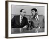 Muhammad Ali and Howard Cosell on WaBC Radio in 1965-null-Framed Photo