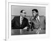 Muhammad Ali and Howard Cosell on WaBC Radio in 1965-null-Framed Photo