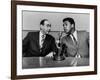 Muhammad Ali and Howard Cosell on WaBC Radio in 1965-null-Framed Photo