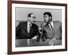 Muhammad Ali and Howard Cosell on WaBC Radio in 1965-null-Framed Photo