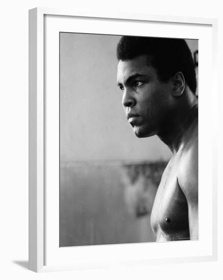 Muhammad Ali Training for His Fight against Joe Frazier-John Shearer-Framed Premium Photographic Print