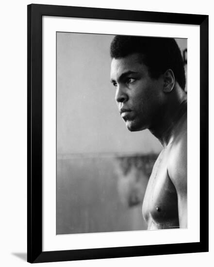 Muhammad Ali Training for His Fight against Joe Frazier-John Shearer-Framed Premium Photographic Print