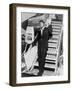 Muhammad Ali, Waves from the Steps of a TWA Airplane at JFK Airport, NYC, 1964-null-Framed Photo