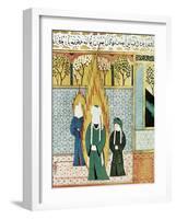 Muhammad Prays with Ali and Khadijah-null-Framed Art Print