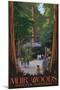 Muir Woods National Monument, California - Entrance-Lantern Press-Mounted Art Print