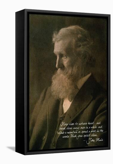 Muir Woods National Monument, California - John Muir Portrait-Lantern Press-Framed Stretched Canvas