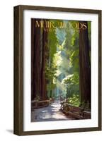 Muir Woods National Monument, California - Pathway-Lantern Press-Framed Art Print