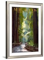 Muir Woods National Monument, California - Pathway-Lantern Press-Framed Art Print