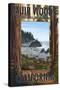 Muir Woods National Monument, California - Trees and Ocean-Lantern Press-Stretched Canvas