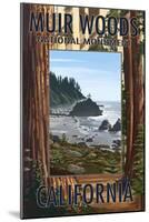 Muir Woods National Monument, California - Trees and Ocean-Lantern Press-Mounted Art Print