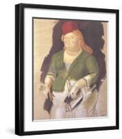 Mujer con Sombrero Rojo-Fernando Botero-Framed Collectable Print