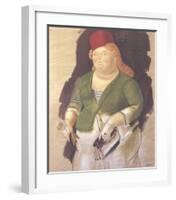 Mujer con Sombrero Rojo-Fernando Botero-Framed Collectable Print