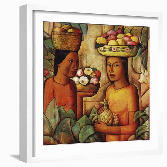 Mujeres con Frutas (Women with Fruit)-Alfredo Ramos Martinez-Framed Giclee Print