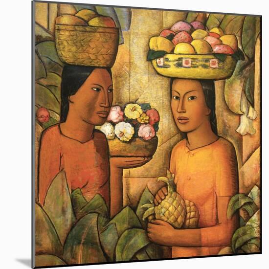 Mujeres Con Frutas-Alfredo Ramos Martinez-Mounted Art Print