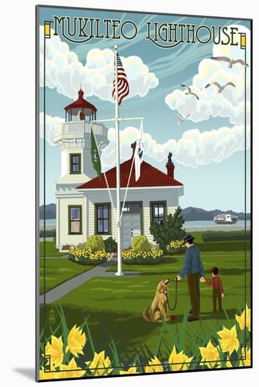 Mukilteo Lighthouse - Mukilteo, Washington-Lantern Press-Mounted Art Print