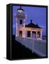 Mukilteo Lighthouse with Christmas Lights, Washington, USA-null-Framed Stretched Canvas