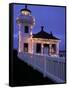 Mukilteo Lighthouse with Christmas Lights, Washington, USA-null-Framed Stretched Canvas